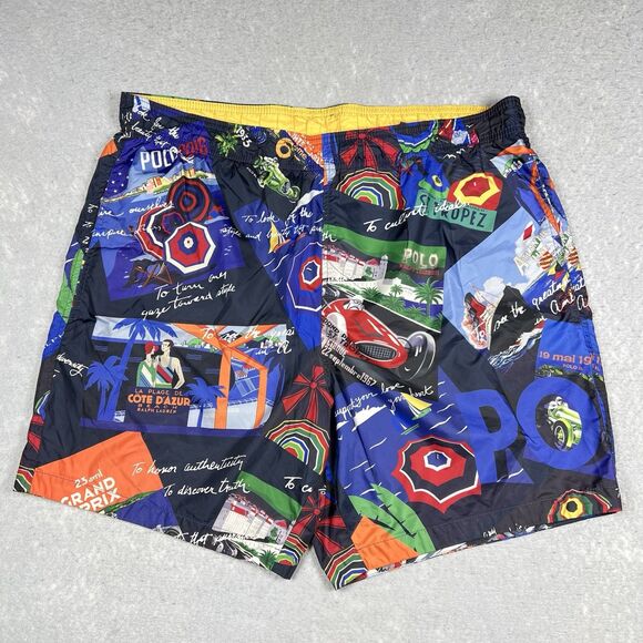 Polo Ralph Lauren Swim Trunks St Tropex Grand Prix Monte Carlo Print Shorts XL - Picture 1 of 15